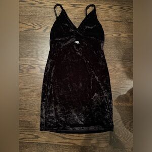 Free People Black Velvet Mini Dress